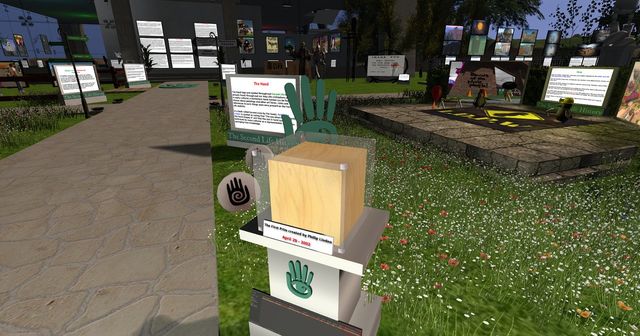 A half-metre plywood cube under glass: the oldest prim in Second Life.